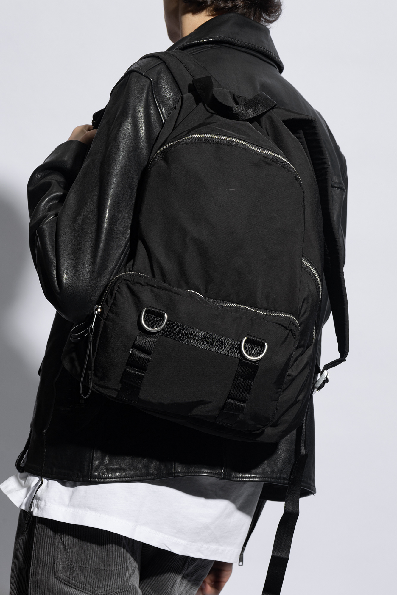 Bolso Camera Bag HGELE2 PU221 BLACK SchaferandweinerShops AllSaints Steppe backpack Men s Bags